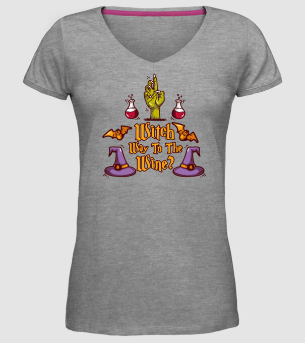 Witch way to the wine model gri pe tricou