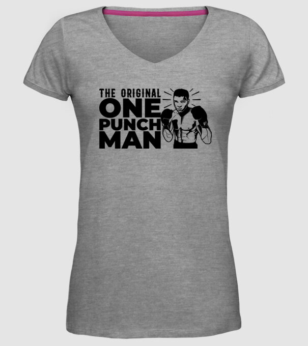 Ali the original one punch man model gri pe tricou