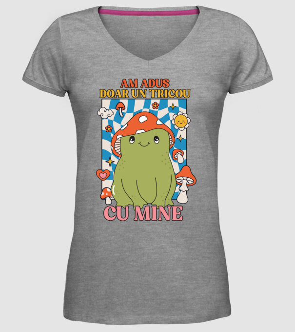 am adus doar un tricou cu mine! model gri pe tricou