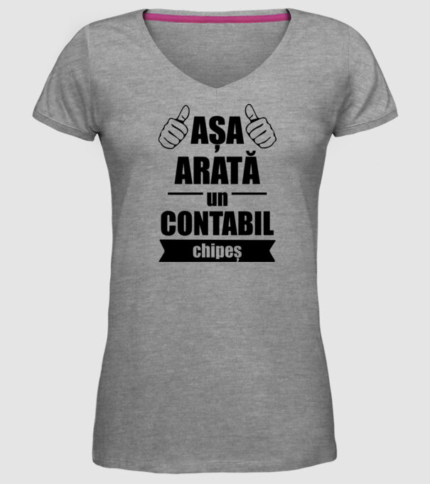 așa arată un contabil chipeș model gri pe tricou