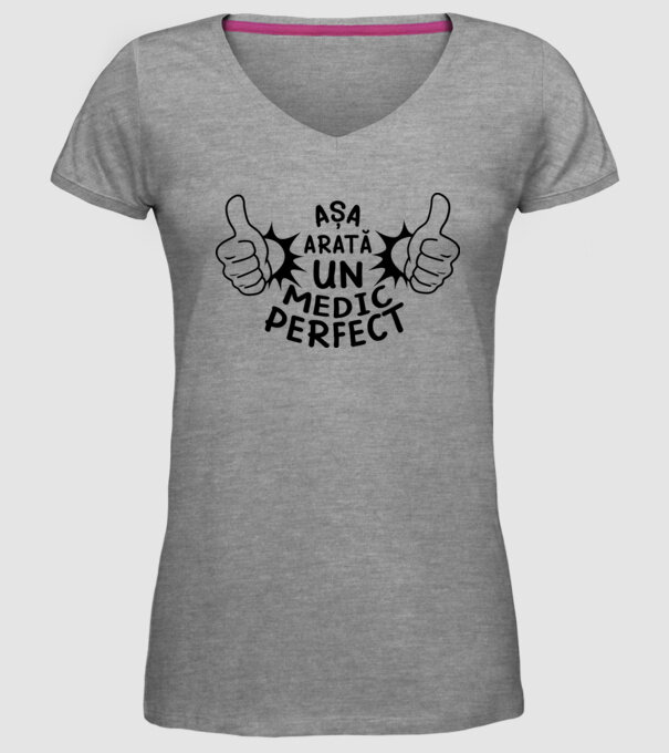 Așa arată un MEDIC perfect model gri pe tricou