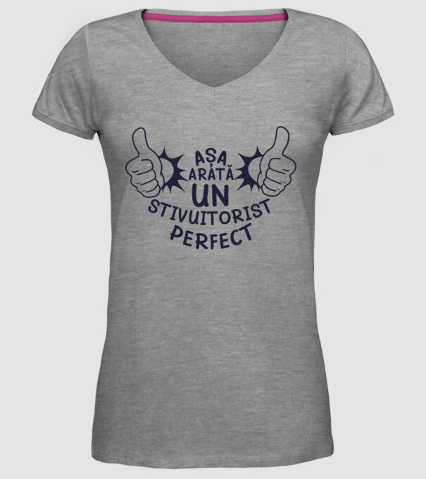Așa arată un STIVUITORIST perfect model gri pe tricou
