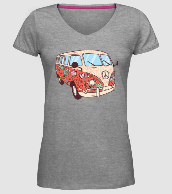 Autobuze model gri pe tricou
