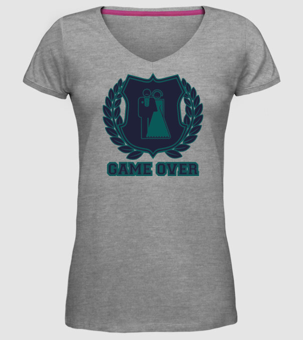 Bachelor GAME OVER model gri pe tricou