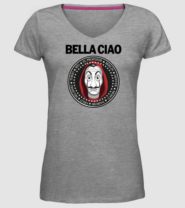 bella ciao stroke model gri pe tricou