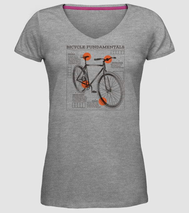 Bicycle fundamentals model gri pe tricou