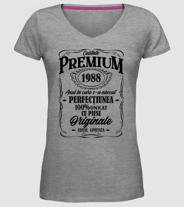 calitate premium -1988 - anul în care s-a născut - perfecțiunea - 100% unicat, cu piese originale, ediție limitată model gri pe tricou