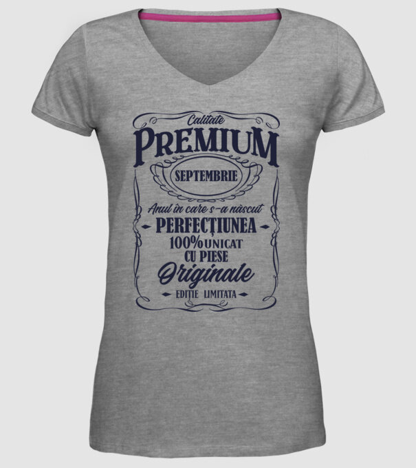 calitate premium -septembrie - anul în care s-a născut - perfecțiunea - 100% unicat, cu piese originale, ediție limitată model gri pe tricou