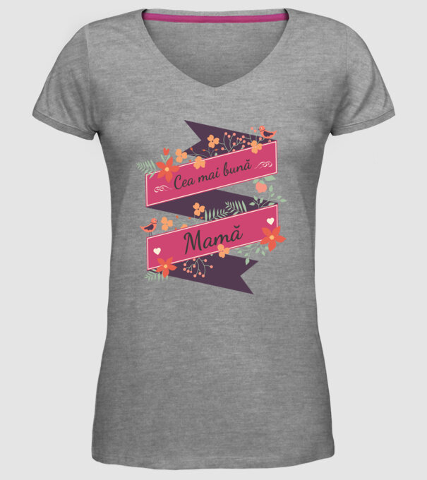 cea mai bună mamă model gri pe tricou