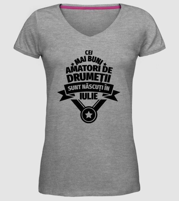 Cei mai buni amatori de drumeții sunt născuți în Iulie model gri pe tricou