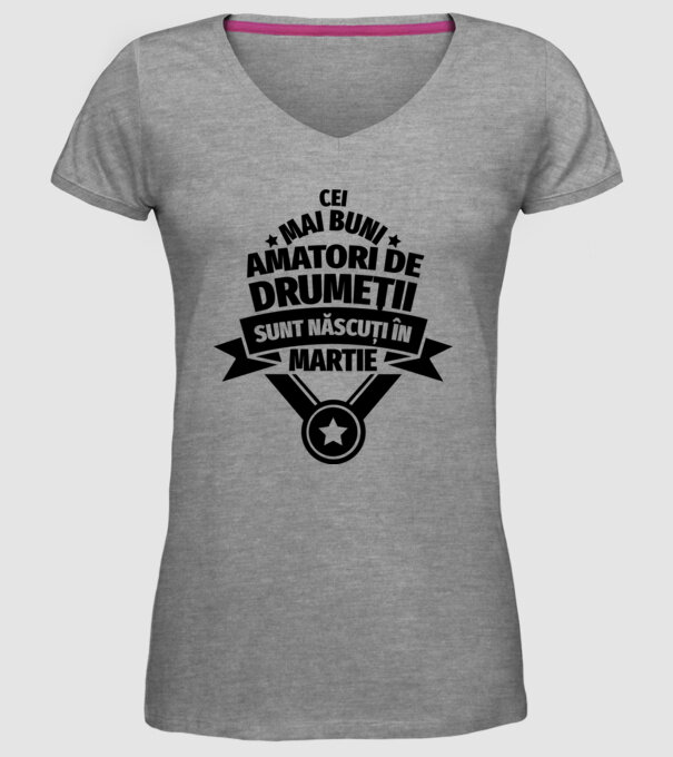 Cei mai buni amatori de drumeții sunt născuți în Martie model gri pe tricou