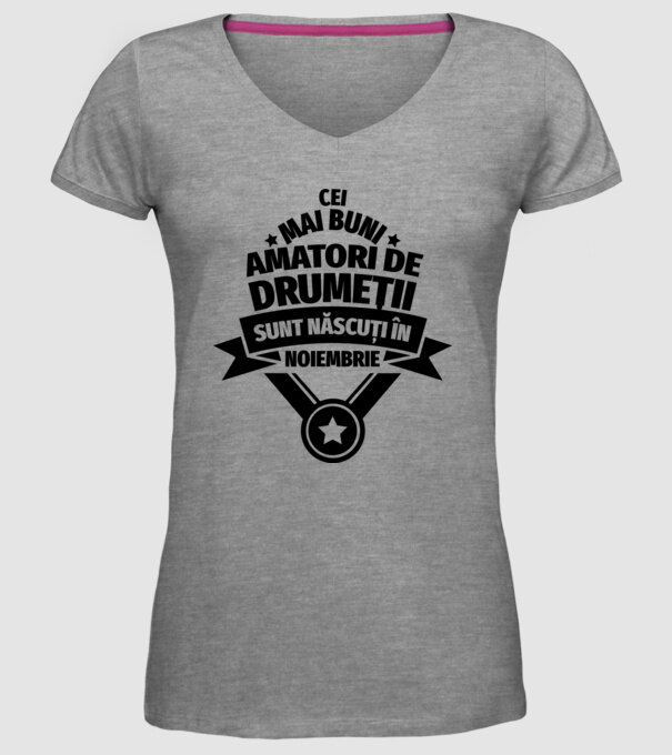 Cei mai buni amatori de drumeții sunt născuți în Noiembrie model gri pe tricou