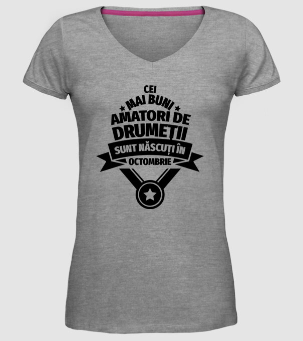 Cei mai buni amatori de drumeții sunt născuți în Octombrie model gri pe tricou