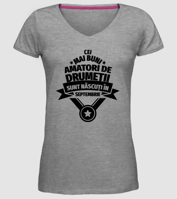 Cei mai buni amatori de drumeții sunt născuți în Septembrie model gri pe tricou