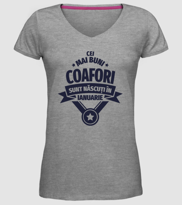 Cei mai buni coafori sunt născuți în ianuarie model gri pe tricou