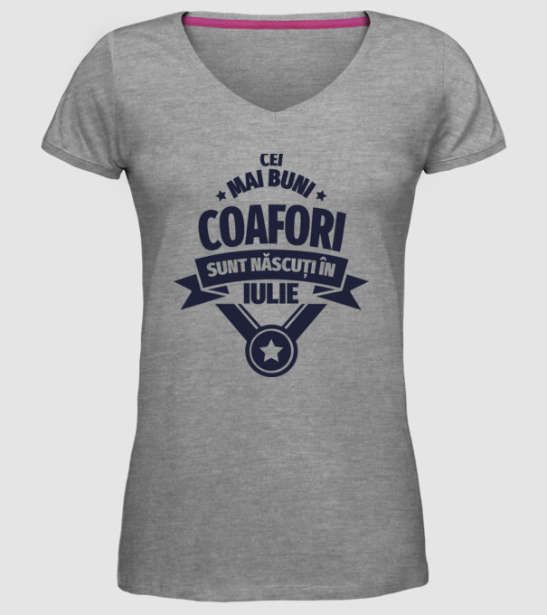Cei mai buni coafori sunt născuți în Iulie model gri pe tricou