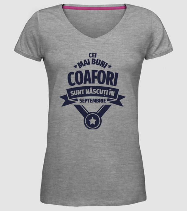 Cei mai buni coafori sunt născuți în Septembrie model gri pe tricou