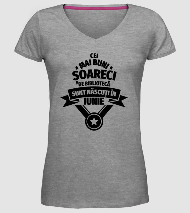 Cei mai buni șoareci de bibliotecă sunt născuți în iunie model gri pe tricou