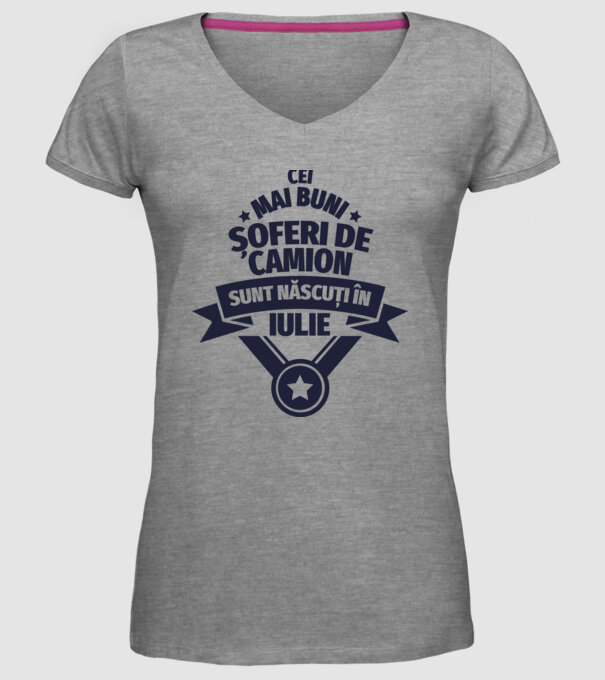 Cei mai buni șoferi de camion sunt născuți în Iulie model gri pe tricou