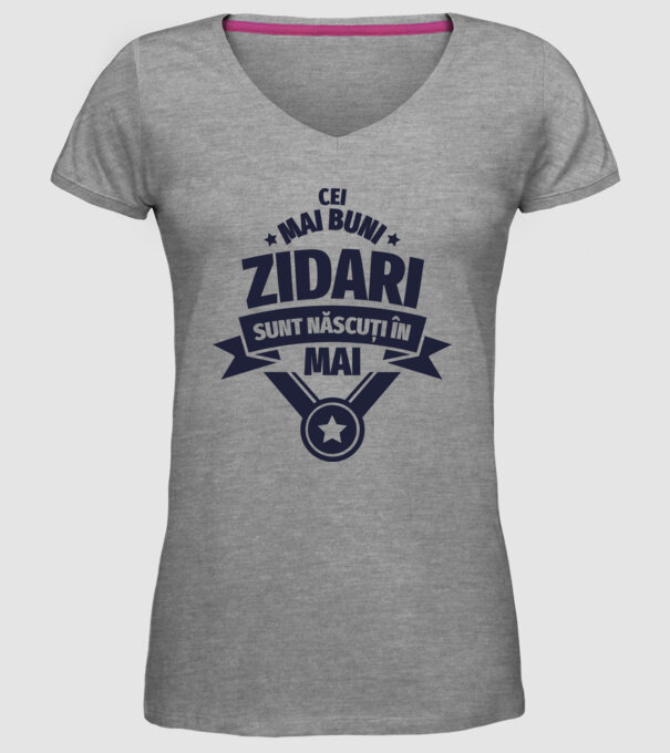 Cei mai buni zidari sunt născuți în Mai model gri pe tricou