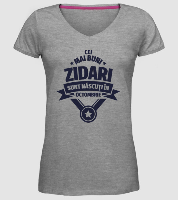 Cei mai buni zidari sunt născuți în Octombrie model gri pe tricou
