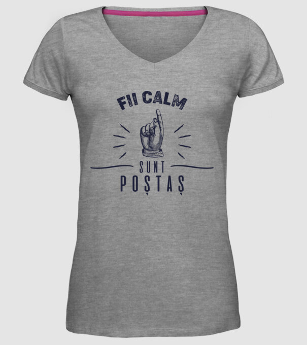 Fii calm, sunt poștaș model gri pe tricou