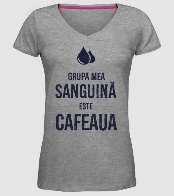 Grupa mea sanguină este cafeaua model gri pe tricou