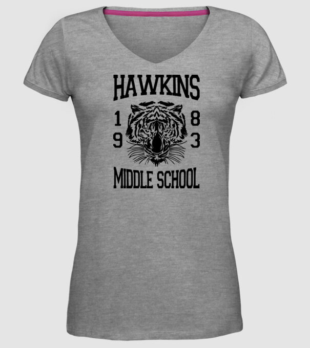 hawkins middle school 83 model gri pe tricou