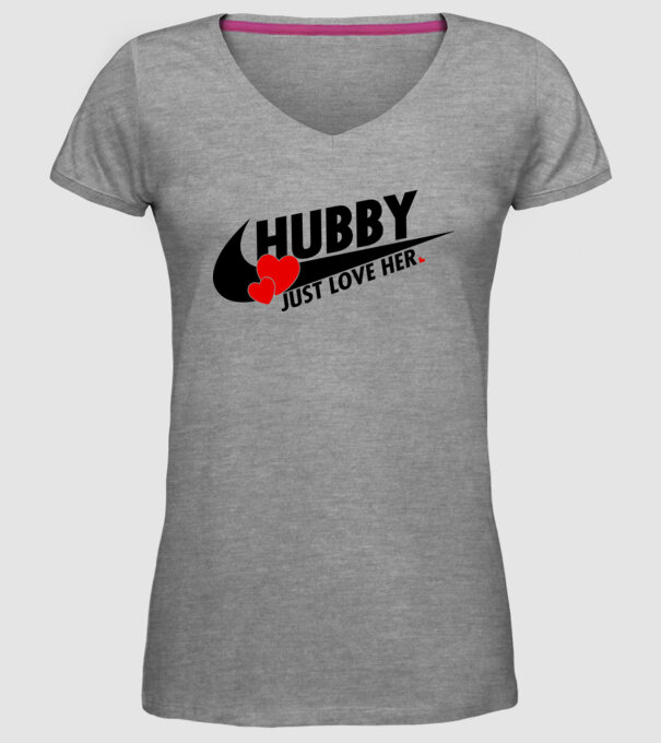 Hubby Just love her model gri pe tricou