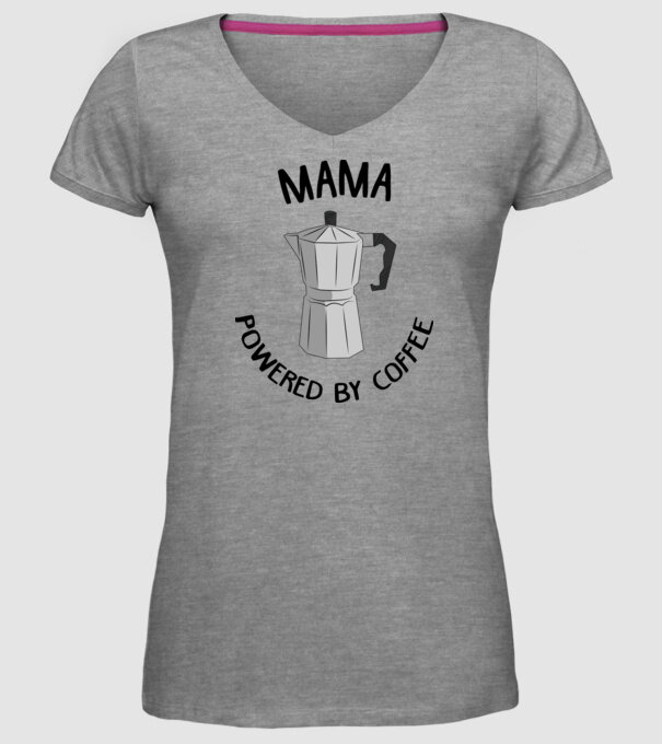 Mama powered by coffee_D1655019 model gri pe tricou