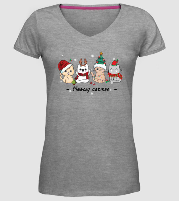Meowy catmas 2 model gri pe tricou