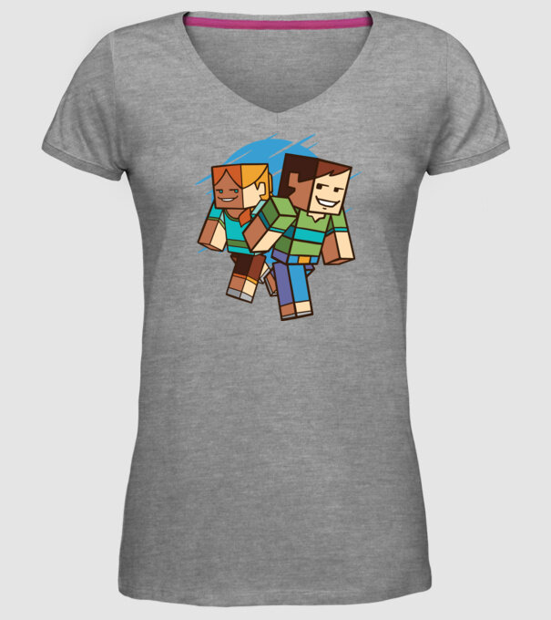 Minecraft model gri pe tricou