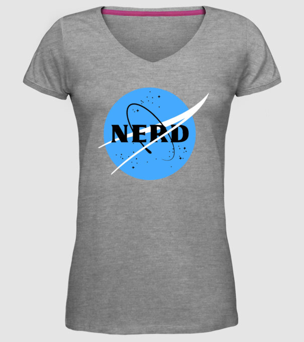 Nerd NASA model gri pe tricou