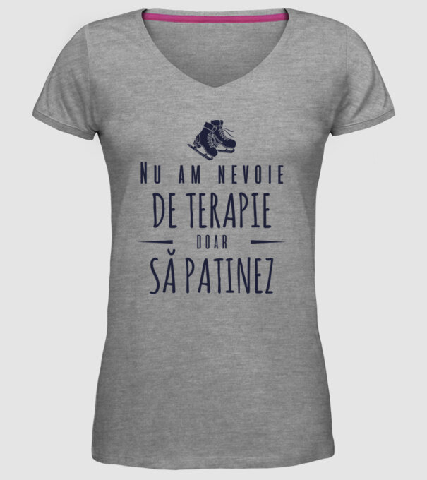 nu am nevoie de terapie doar să patinez model gri pe tricou