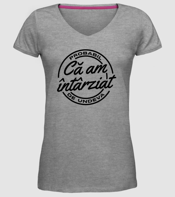 Probabil că am întârziat de undeva model gri pe tricou