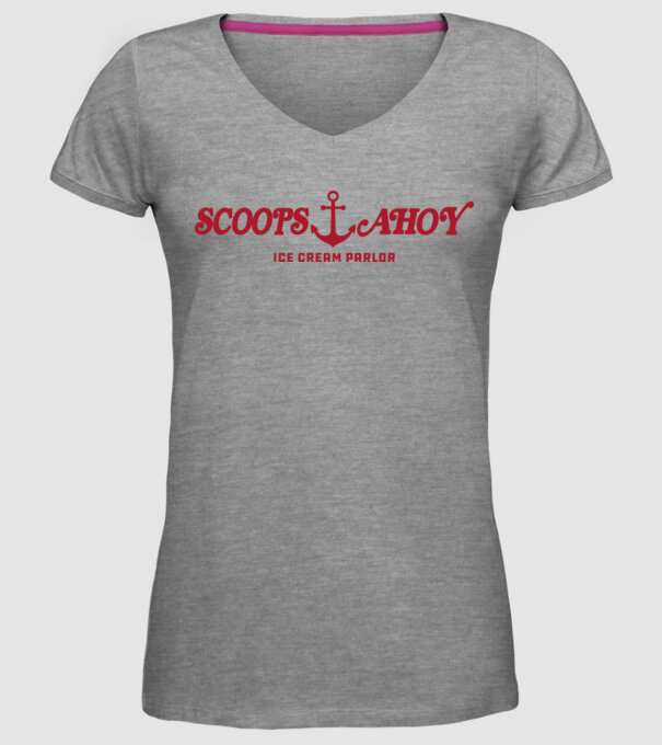 scoops and ahoy stranger things model gri pe tricou