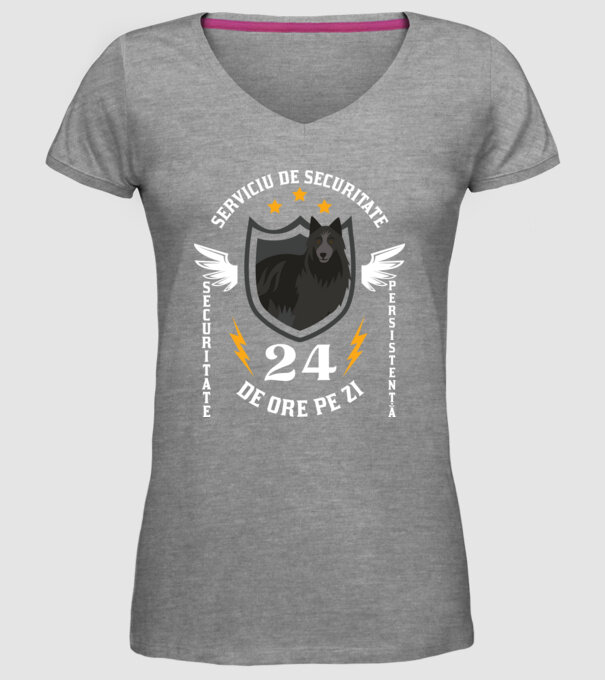 serviciu de securitate - securitate - persistență - 24 de ore pe zi model gri pe tricou