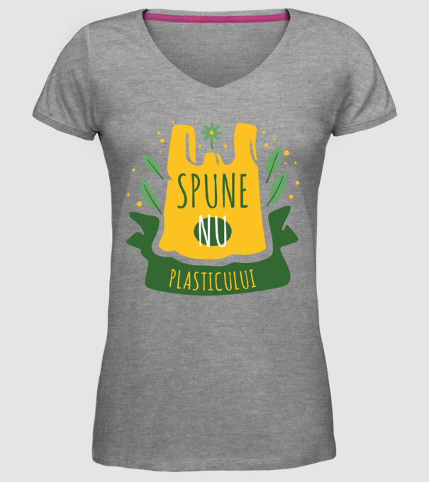 spune nu plasticului model gri pe tricou