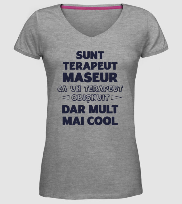 sunt terapeut maseur, ca un terapeut obișnuit, dar mult mai cool model gri pe tricou