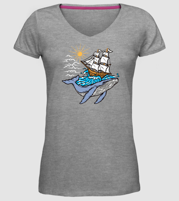 Vapoare model gri pe tricou