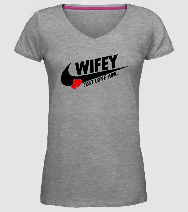 Wifey Just love him model gri pe tricou
