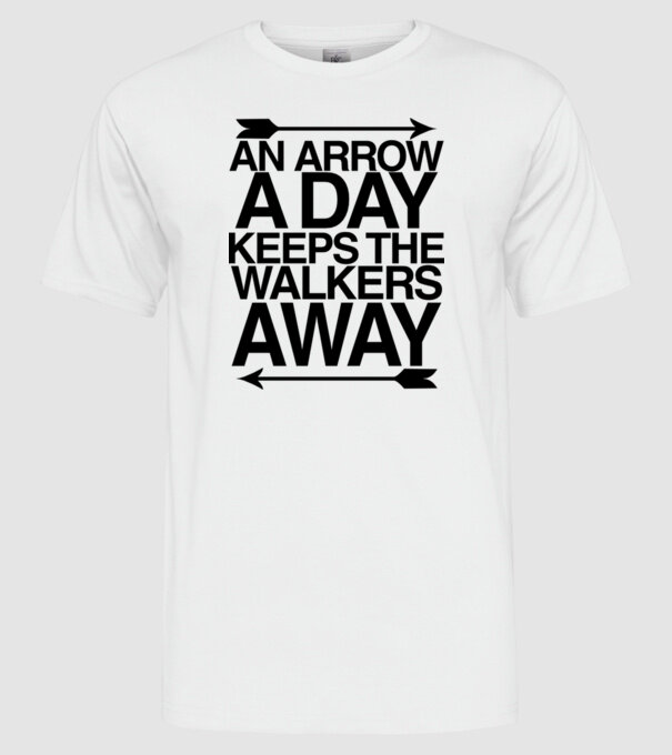 An arrow a day model alb pe tricou