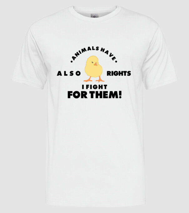 Animals also have rights model alb pe tricou