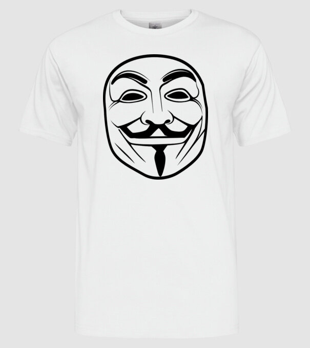 Anonymus model alb pe tricou