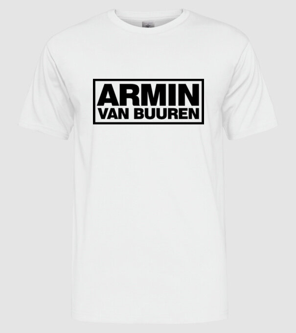 Armin Van Buuren logo model alb pe tricou