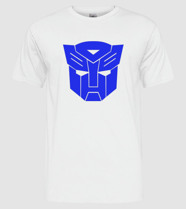 Autobot model alb pe tricou