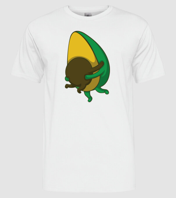 Avocado model alb pe tricou
