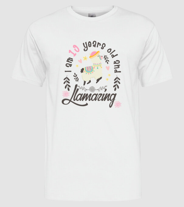 Birthday Llamazing 19 years old model alb pe tricou