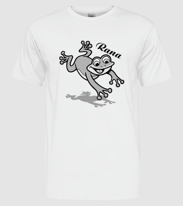 Frog model alb pe tricou