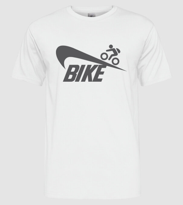 Bike logo model alb pe tricou